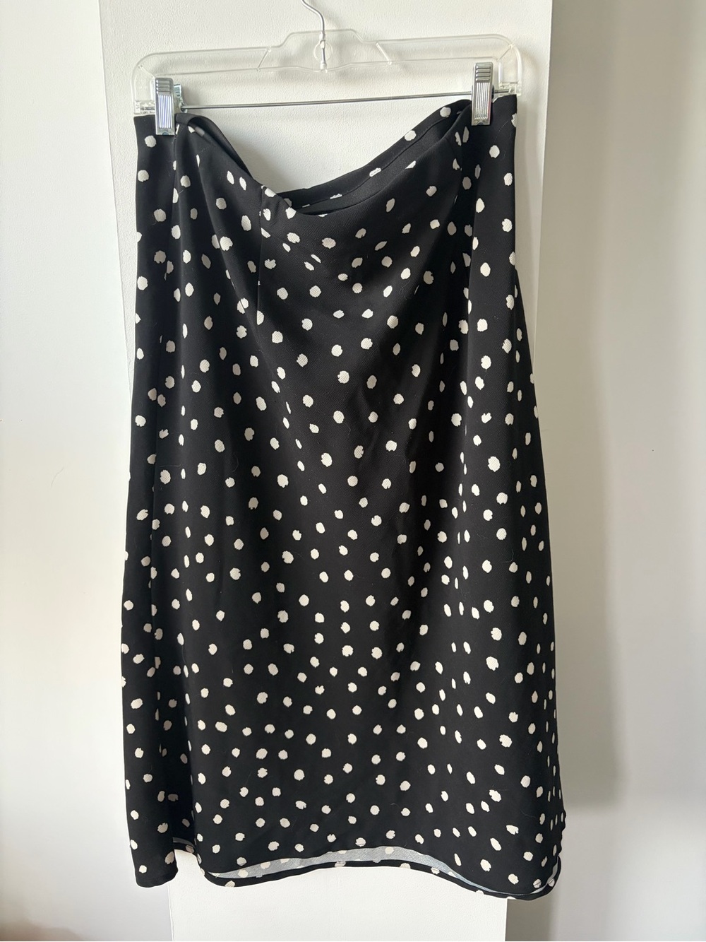 Carolina Belle Black Midi Skirt with White Polka Dots